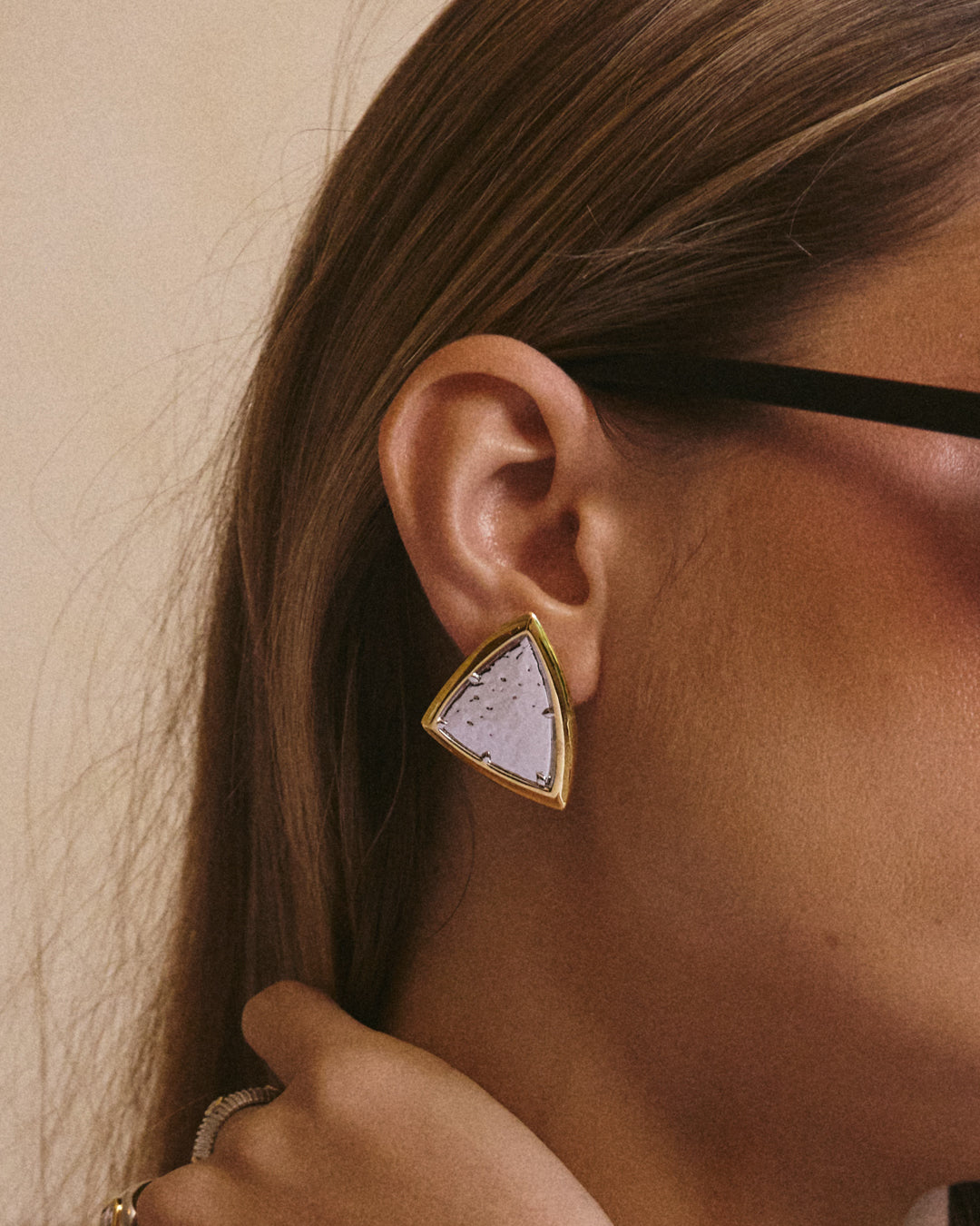 The Bianco Nero Studs- Gold