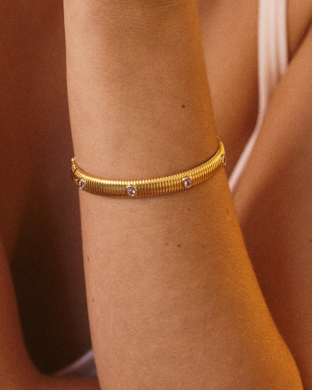 The Georgia Ridged Bangle- Silver