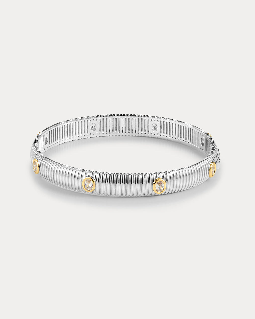 The Georgia Ridged Bangle- Silver
