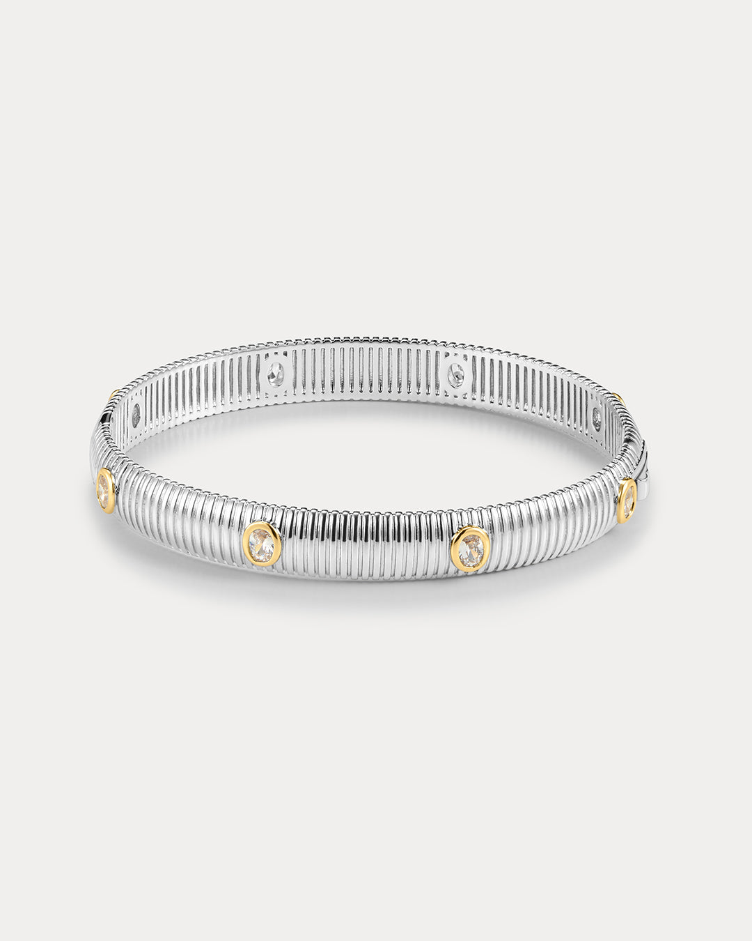 The Georgia Ridged Bangle- Silver