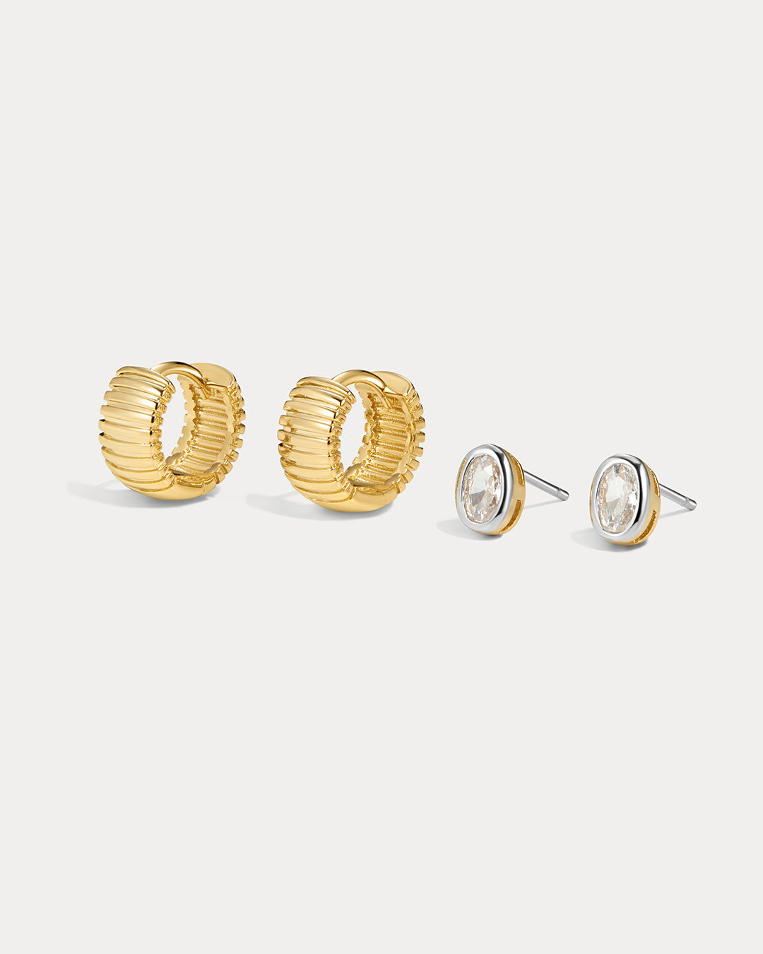 The Georgia Stone Earring Set-Gold