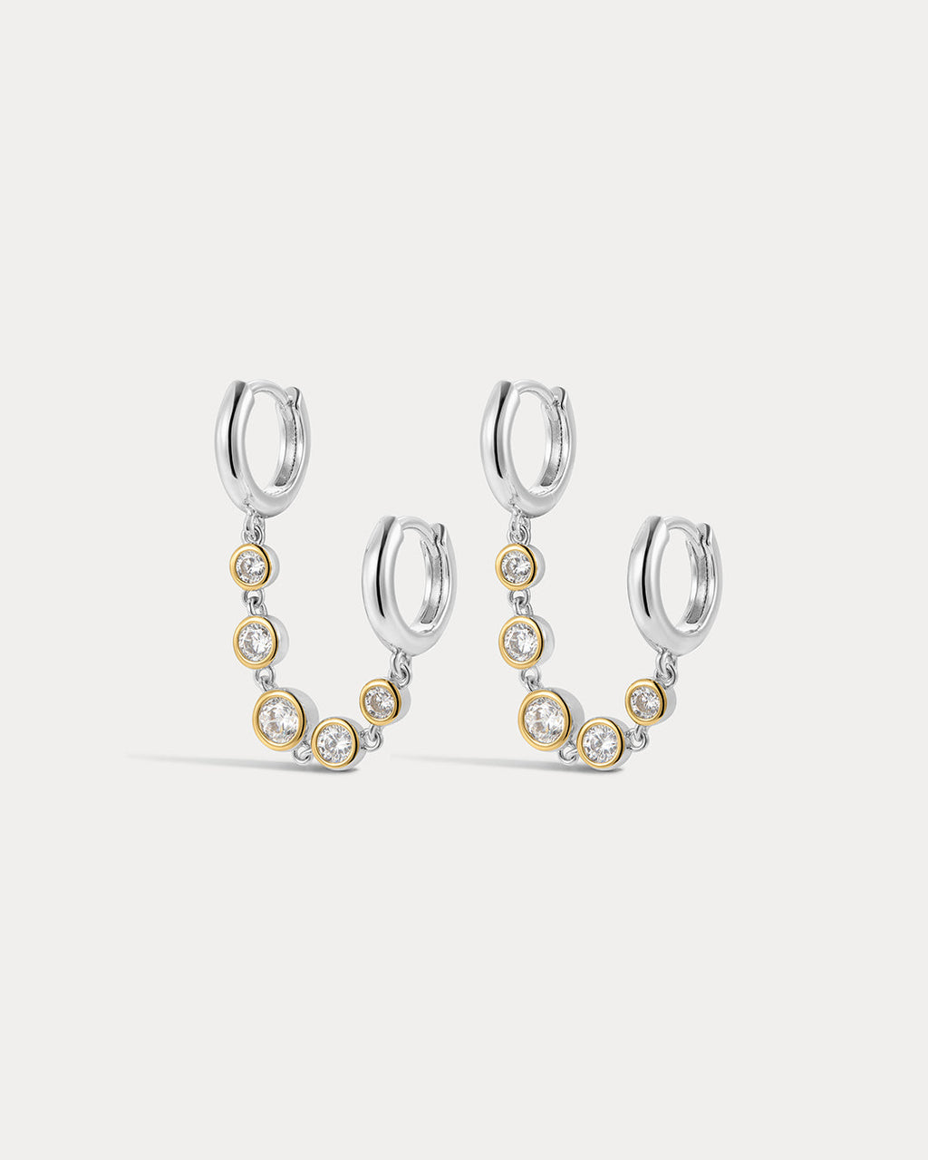 The Georgia Stone Huggies Set- Silver
