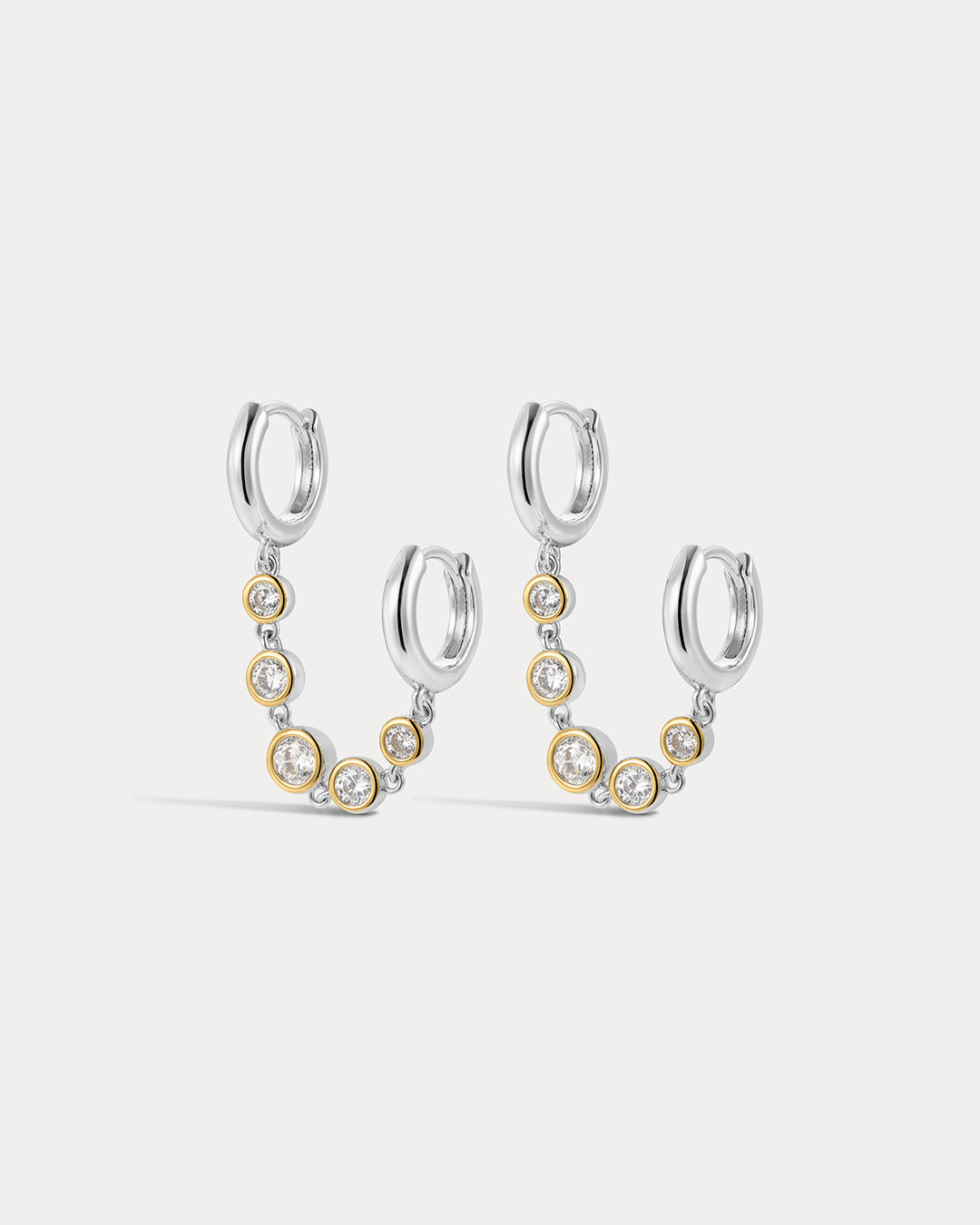 The Georgia Stone Huggies Set- Silver
