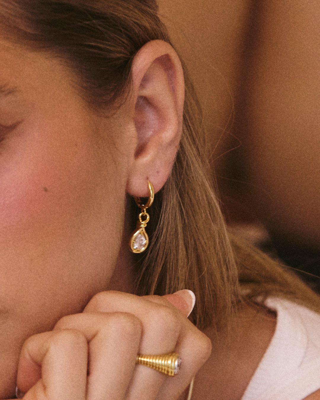 The Georgia Stone Knot Hoops- Gold