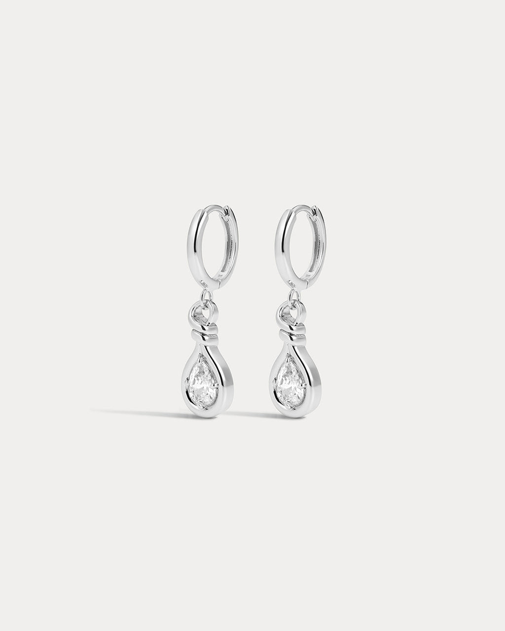 The Georgia Stone Knot Hoops- Silver