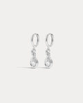 The Georgia Stone Knot Hoops- Silver