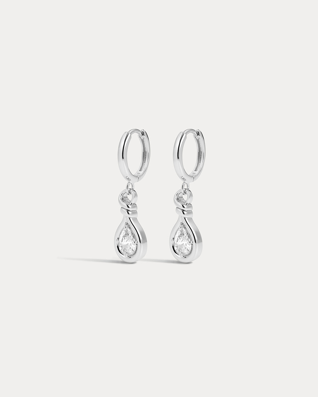 The Georgia Stone Knot Hoops- Silver