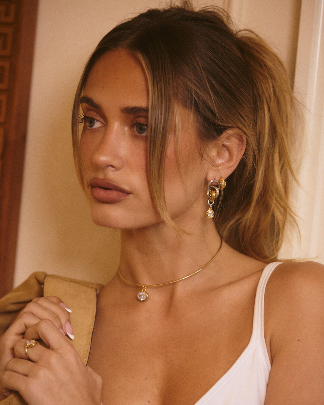 The Georgia Stone Twisted Studs- Silver