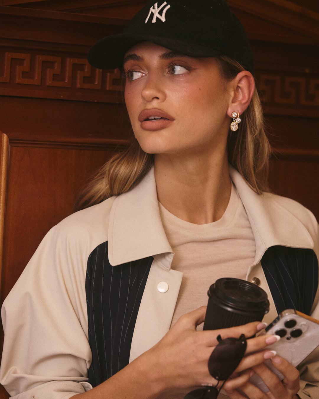 The Marais Drop Studs-Gold