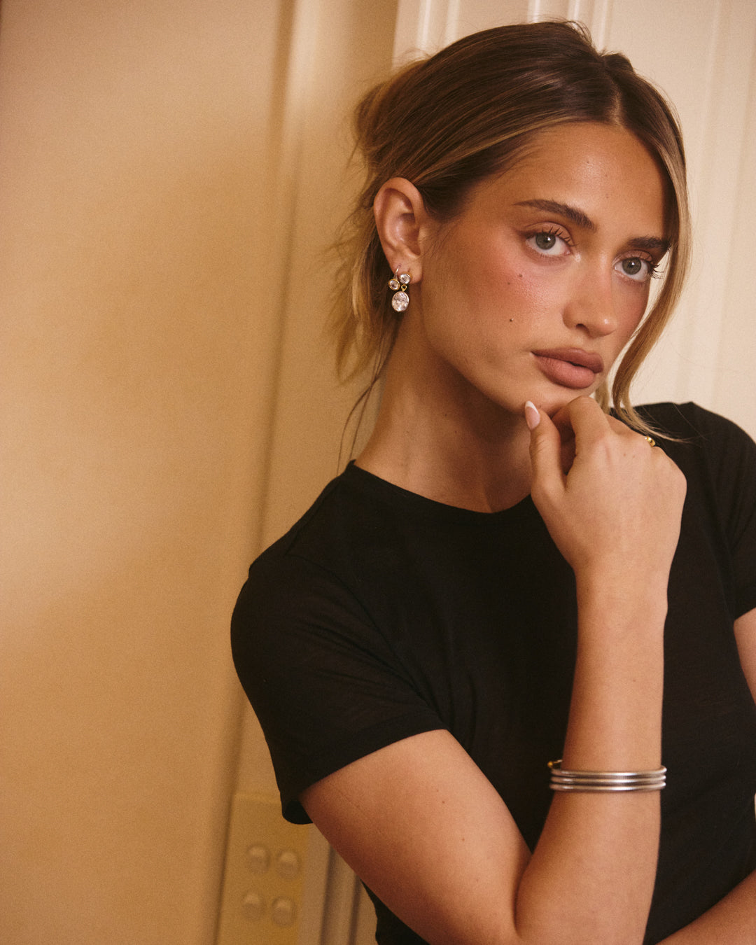 The Marais Drop Studs- Silver