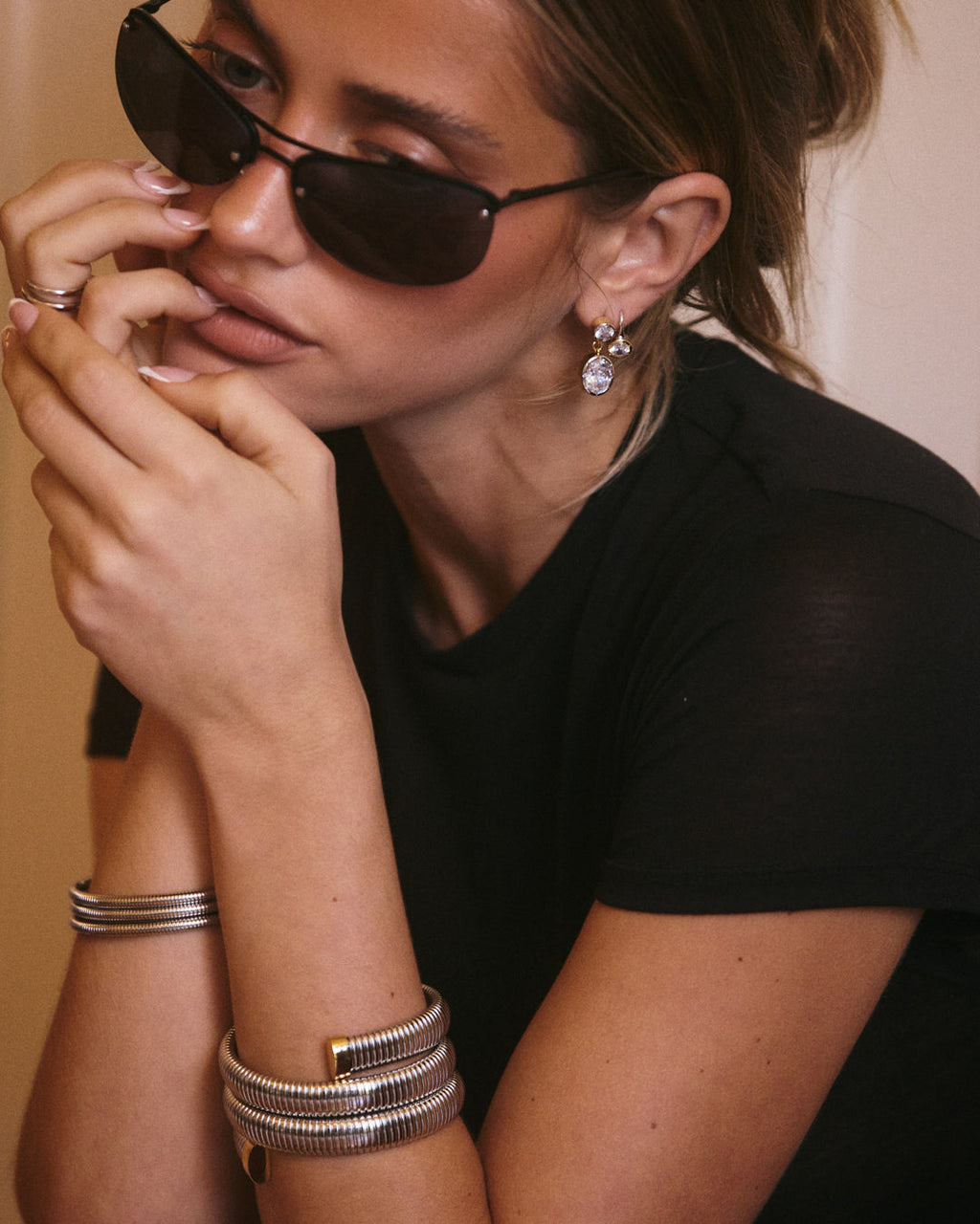 The Marais Drop Studs- Silver
