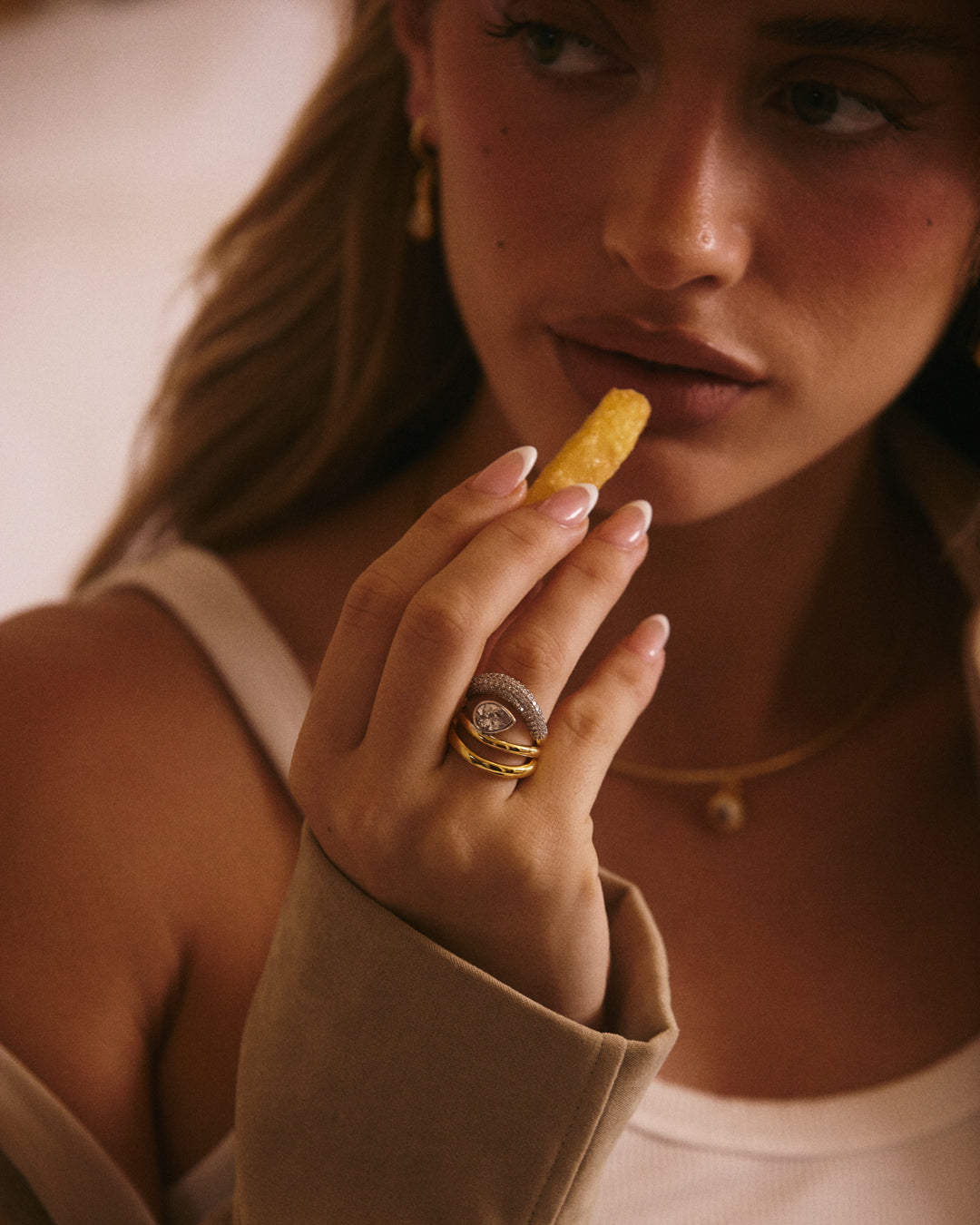 The Marais Wave Ring Set- Gold