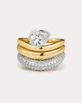 The Marais Wave Ring Set- Gold