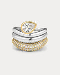 The Marais Wave Ring Set- Silver