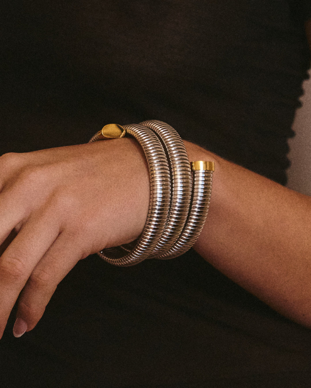The Palais Flex Snake Chain Bracelet- Silver