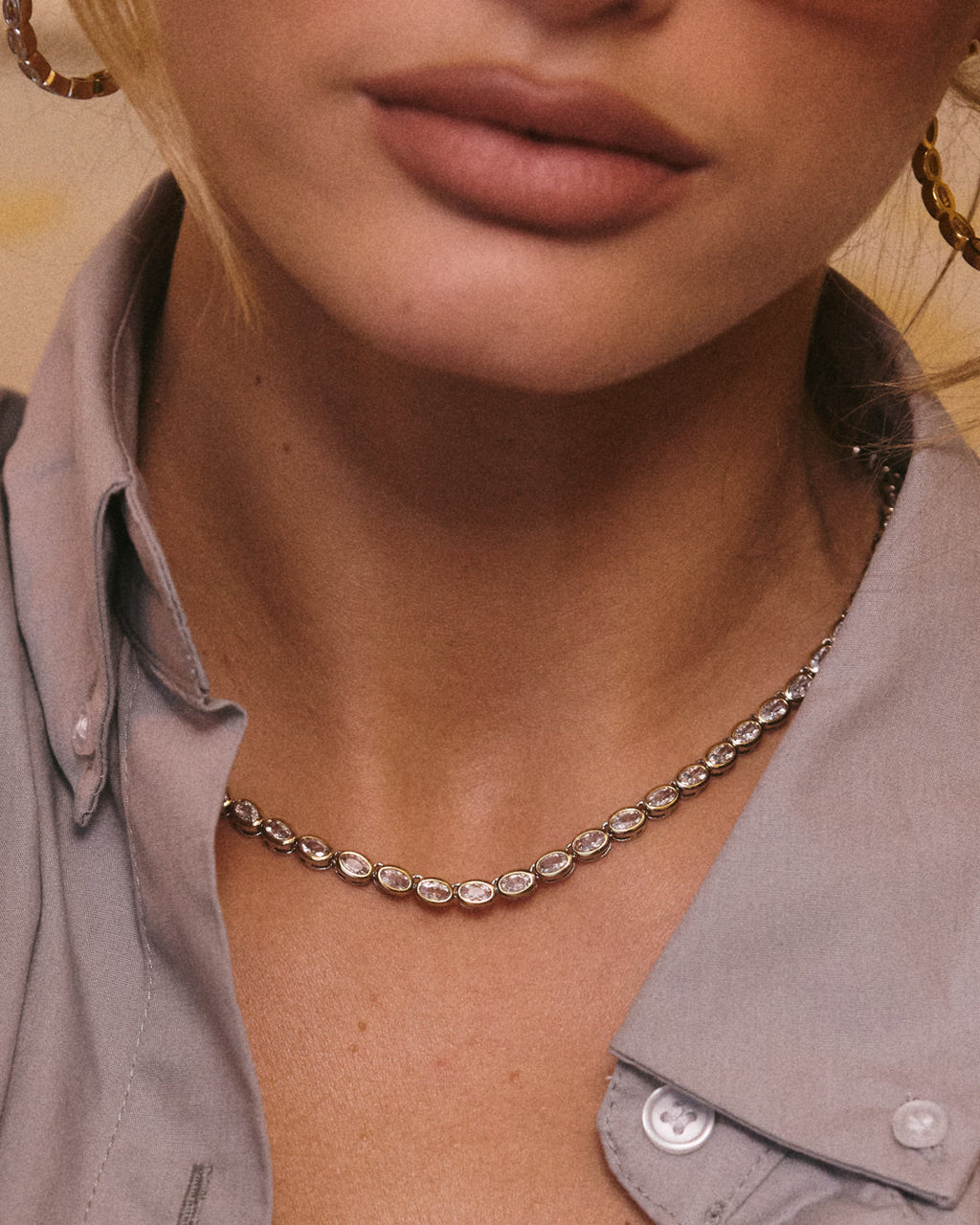 The Palais Tennis Necklace-Gold