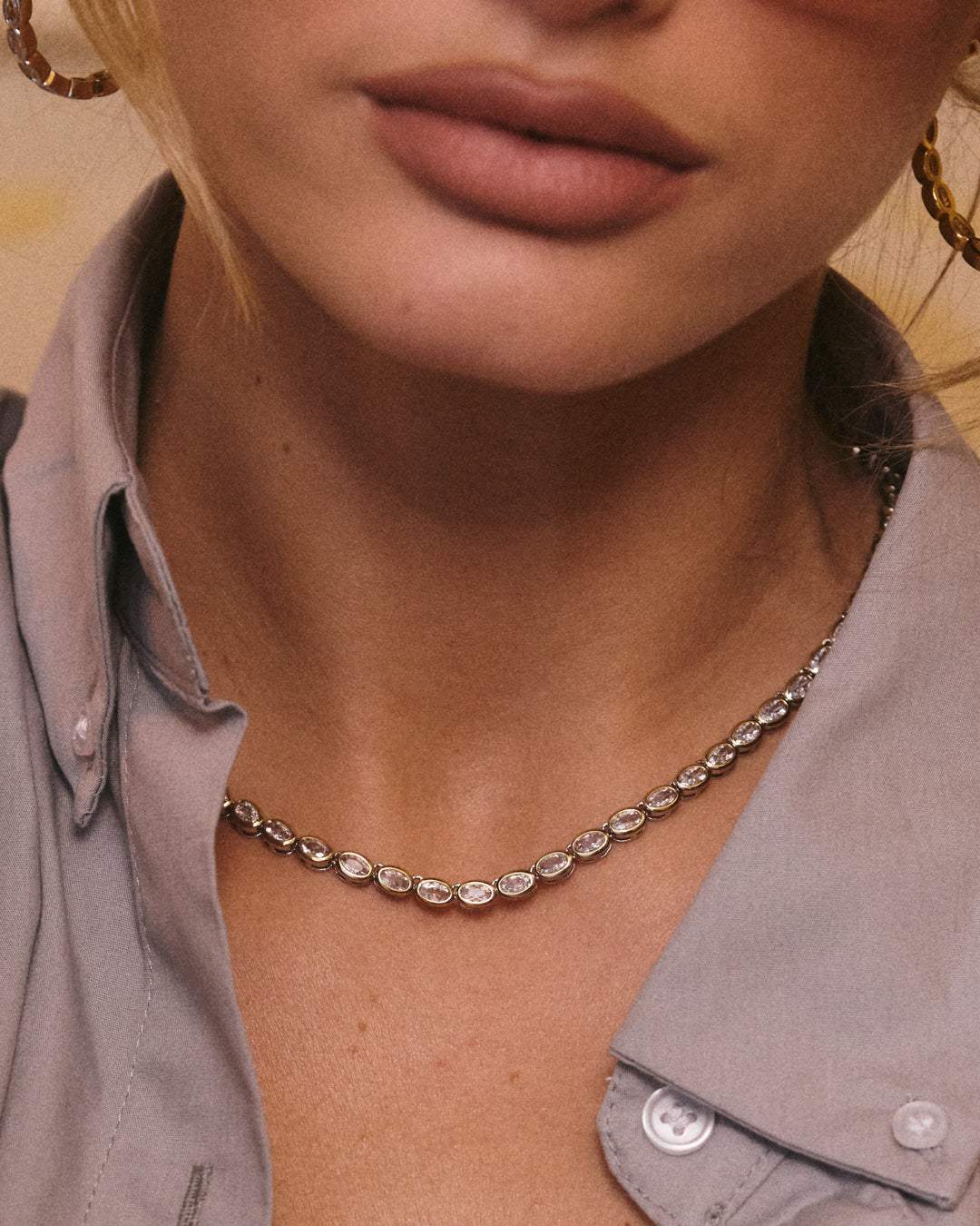 The Palais Tennis Necklace-Gold