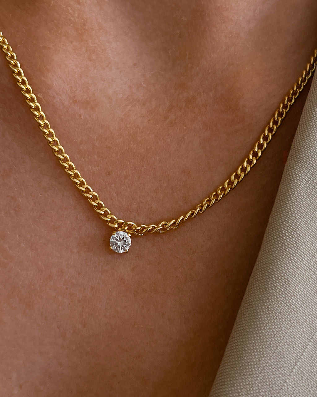 Bardot Stud Charm Necklace- Gold (Ships Mid August)