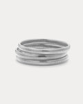 Mini Flex Snake Chain Bracelet- Set of 3 (7mm wide)- Silver