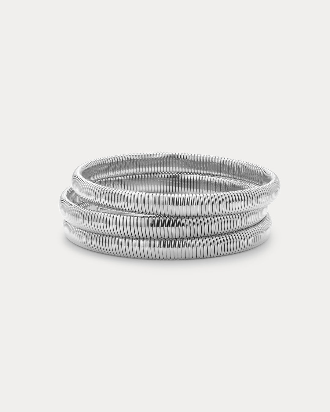 Mini Flex Snake Chain Bracelet- Set of 3 (7mm wide)- Silver