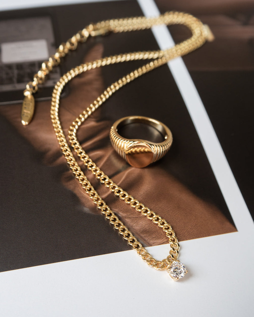 Bardot Stud Charm Necklace- Gold (Ships Mid August)