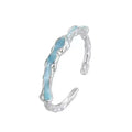 925 Sterling Silver Luxury Quality Jewelry Irregular Drop Glue Adjustable Rings For Women Accessories Jewellery Argent 925