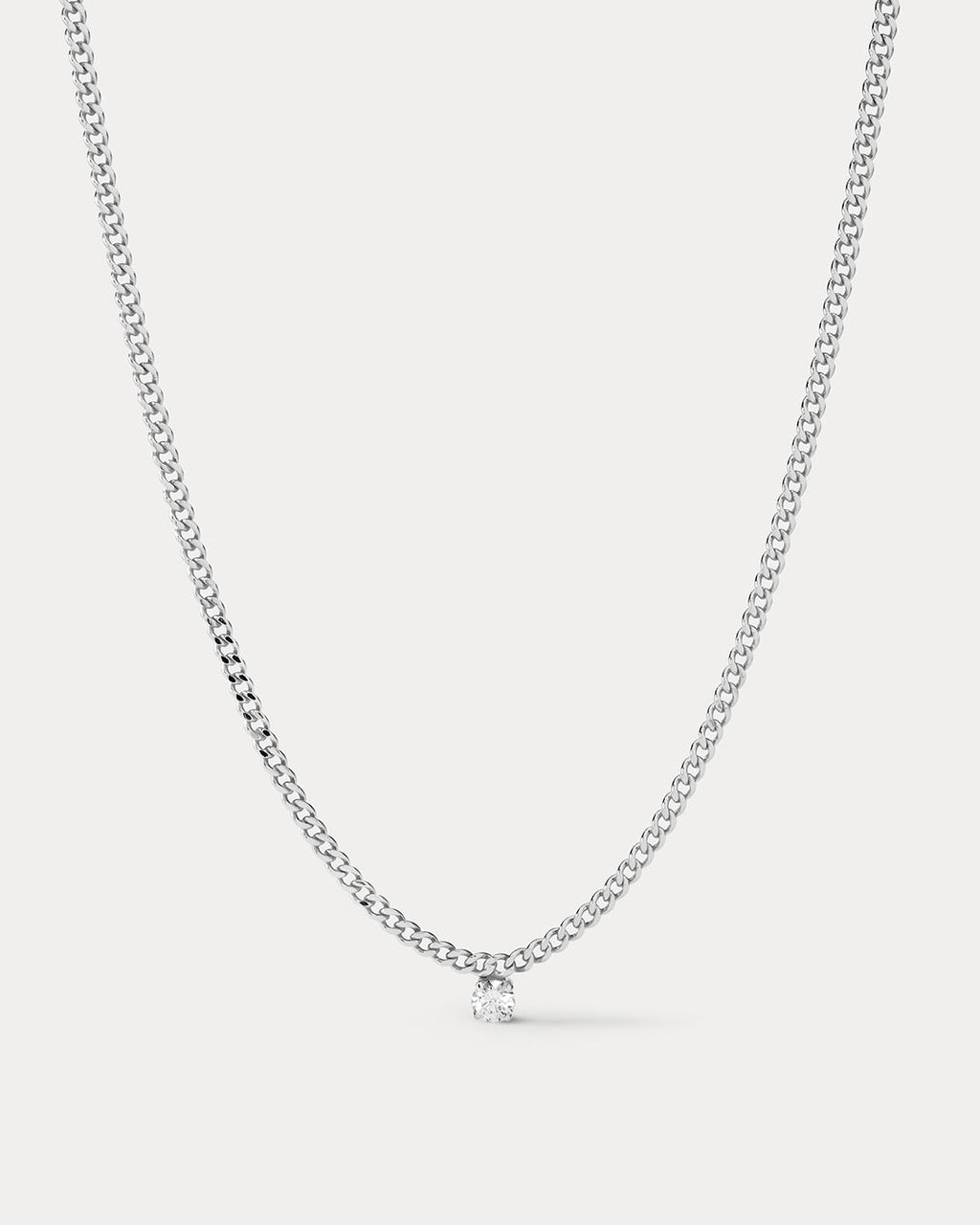Bardot Stud Charm Necklace- Silver