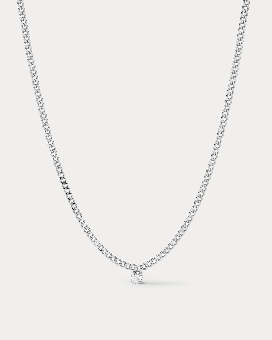 Bardot Stud Charm Necklace- Silver