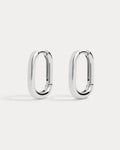 Chain Link Huggies- Silver (Ships Mid August)