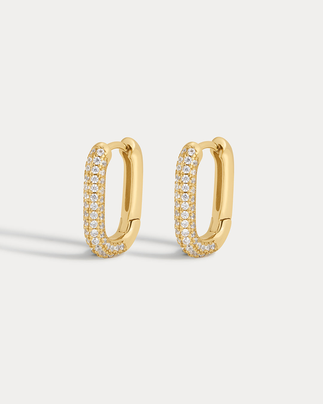 Pave Chain Link Huggies- Gold (Ships Mid August)