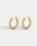 Pave Baby Amalfi Hoops- Gold