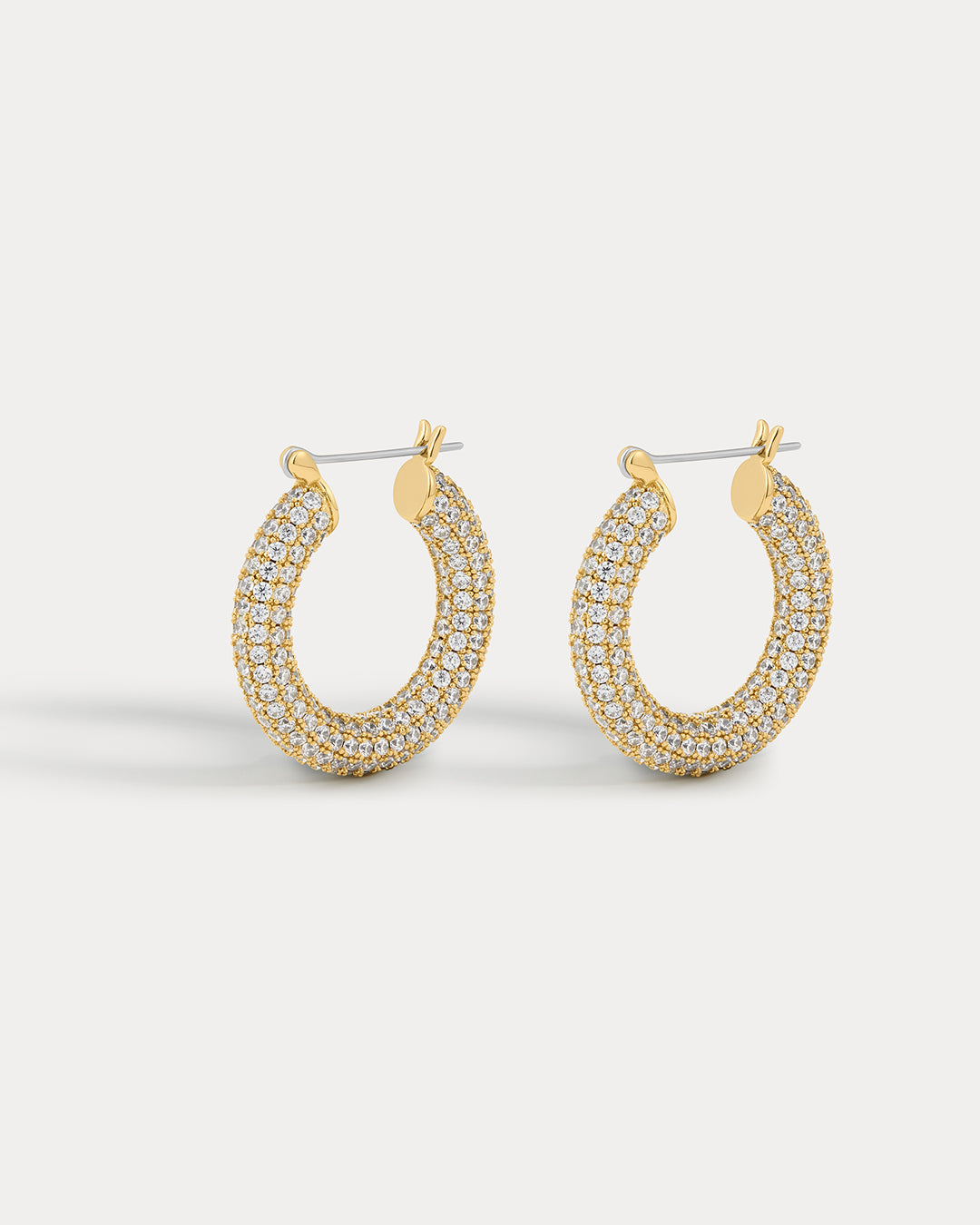 Pave Baby Amalfi Hoops- Gold