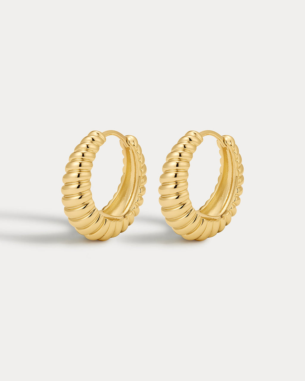 Ridged Marbella Hoops- Gold (Ships Mid August)