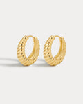 Ridged Marbella Hoops- Gold (Ships Mid August)