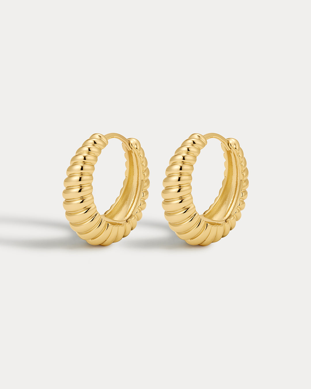 Ridged Marbella Hoops- Gold (Ships Mid August)