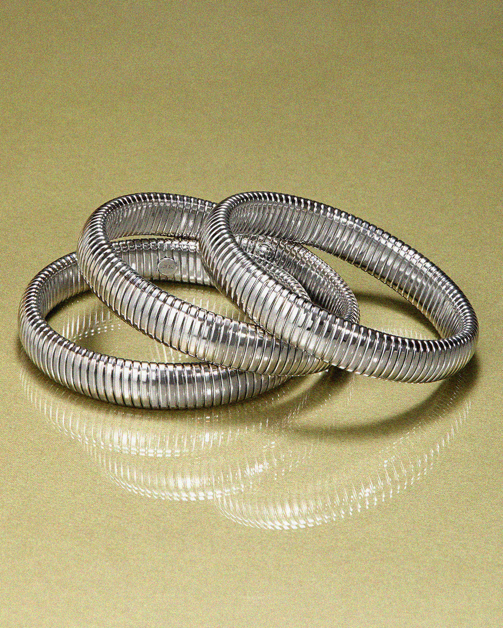Flex Snake Chain Bracelet- Set of 3 (12mm wide)- Silver
