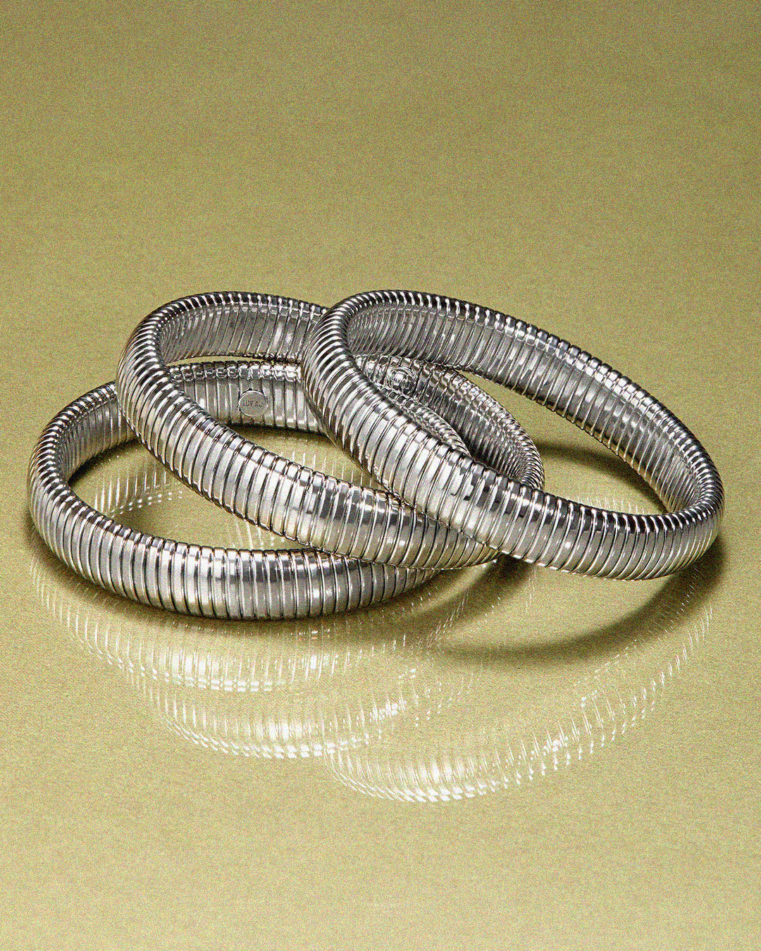 Flex Snake Chain Bracelet- Set of 3 (12mm wide)- Silver