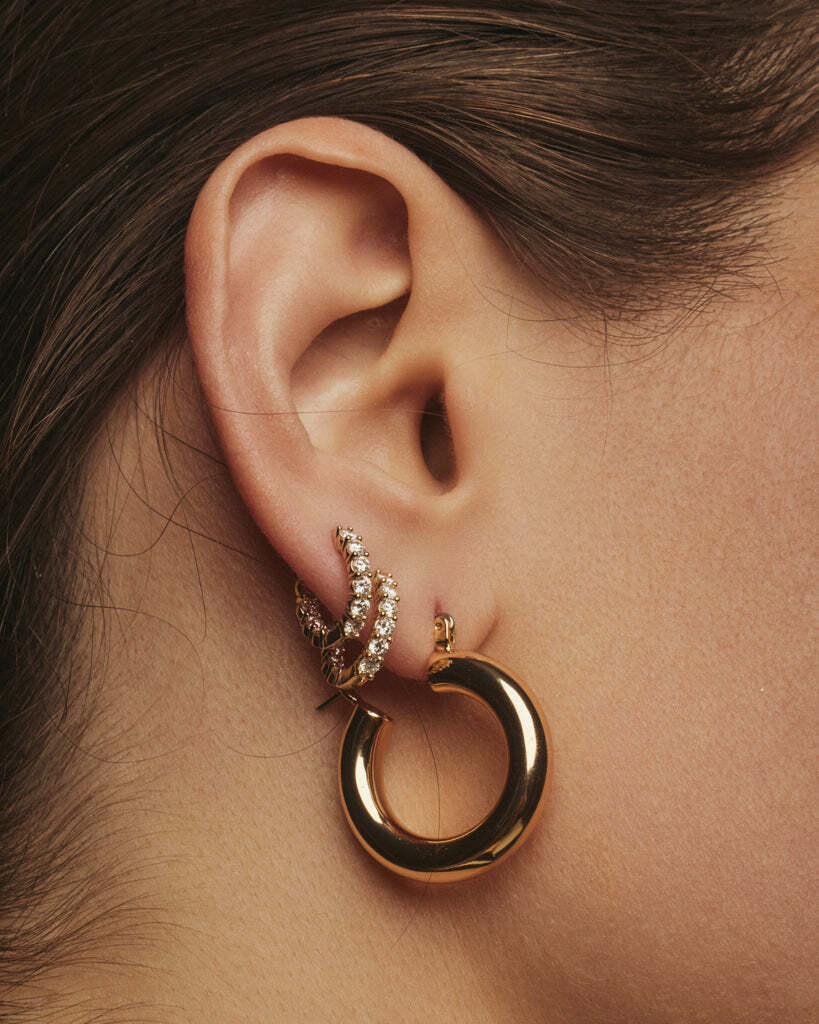 Baby Amalfi Tube Hoops- Gold (Ships Late August)