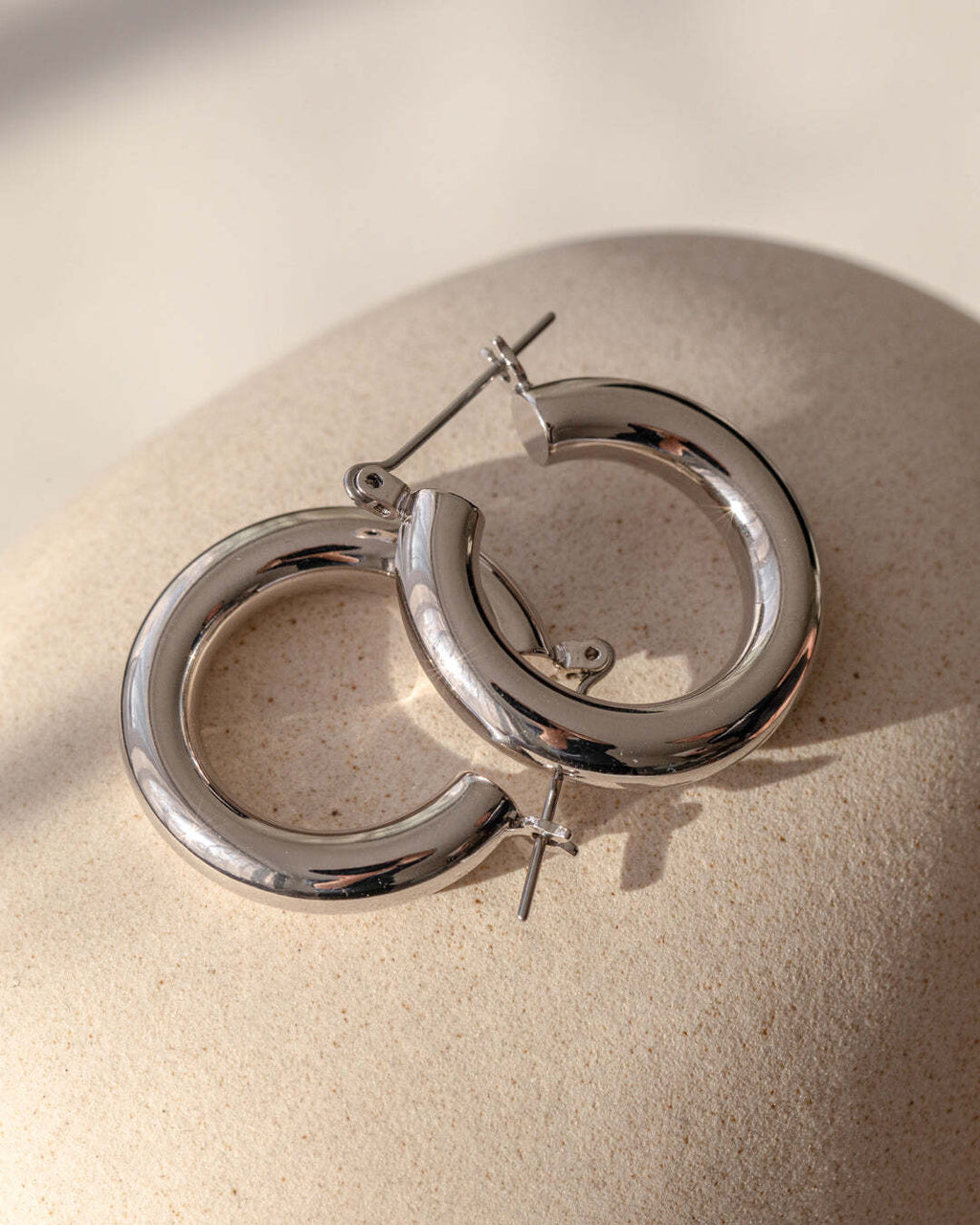 Baby Amalfi Tube Hoops- Silver (Ships Late August)