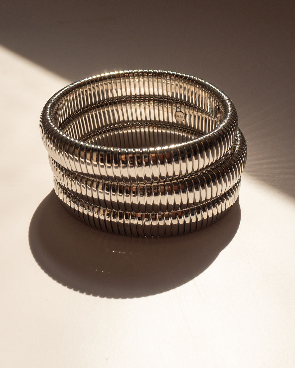 Flex Snake Chain Bracelet- Set of 3 (12mm wide)- Silver