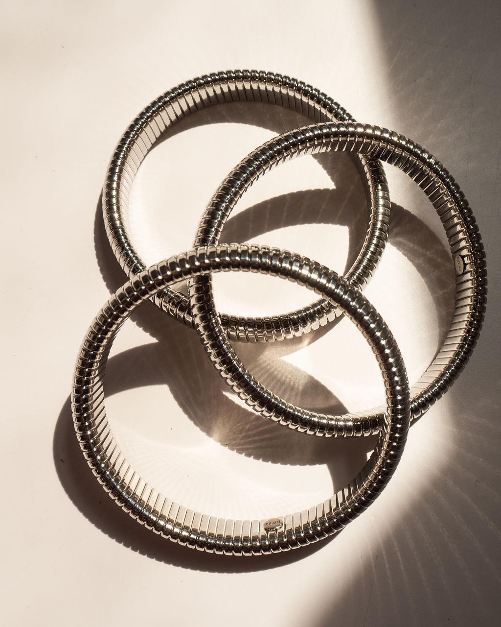 Flex Snake Chain Bracelet- Set of 3 (12mm wide)- Silver